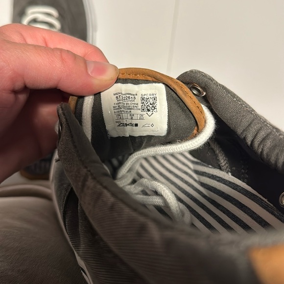 Sperry Gray and Brown Sneakers with Canvas Upper - Picture 6 of 7